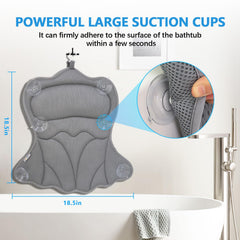 REEZEIVI bath pillow 6-suction-cups keeps it secure on tub surfaces during use