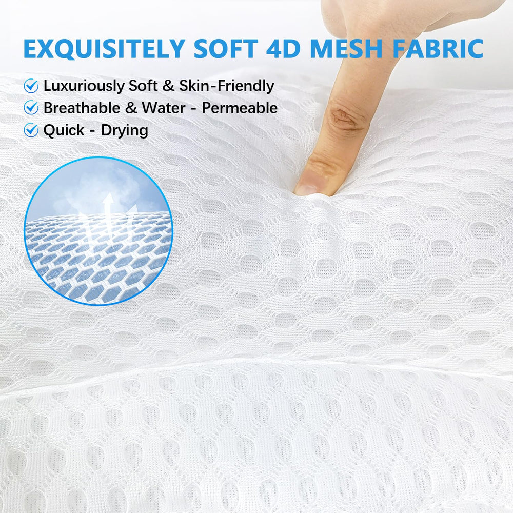 REEZEIVI back-support pillow promotes comfortable posture while soaking