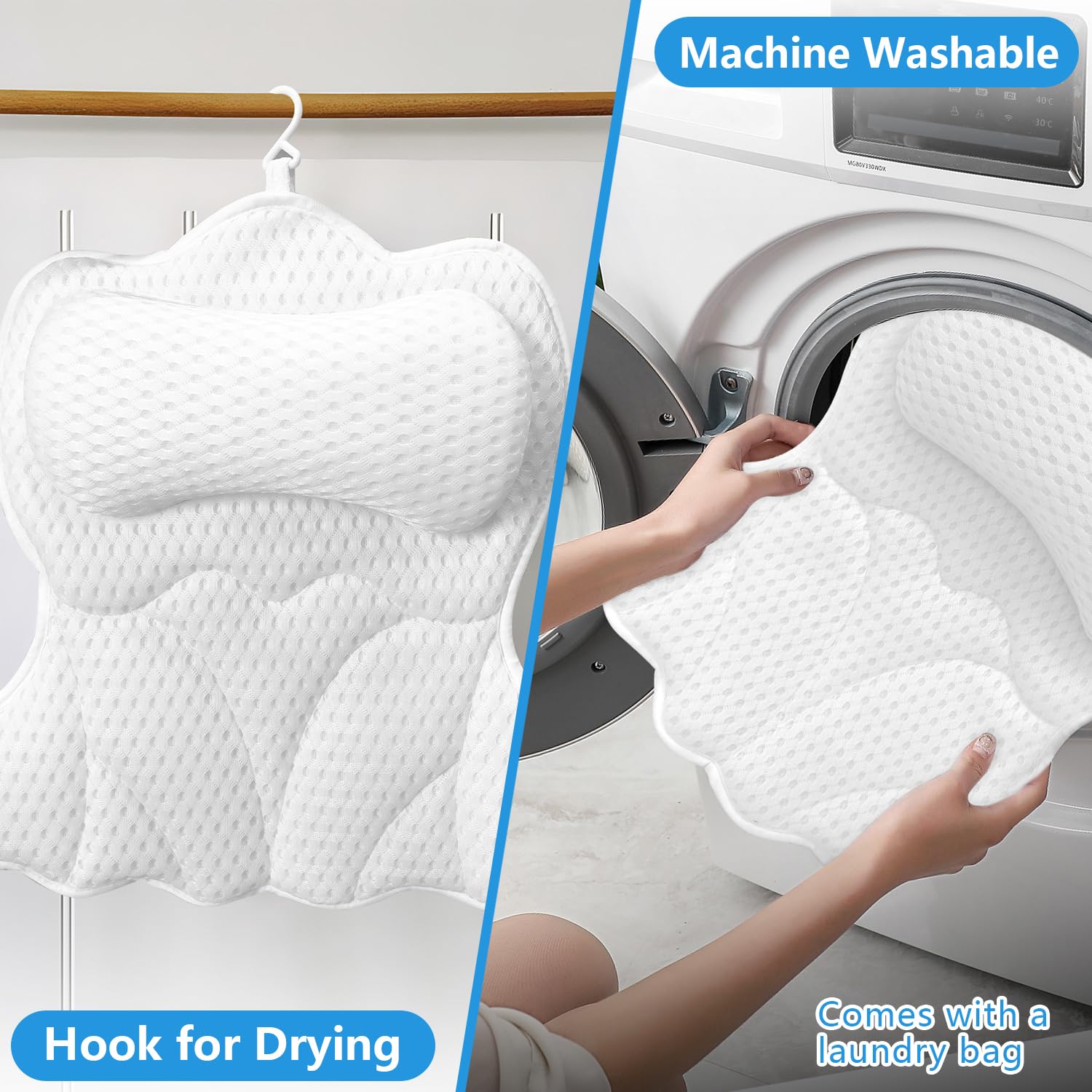 REEZEIVI extra-thick padding delivers plush cushion during bath time