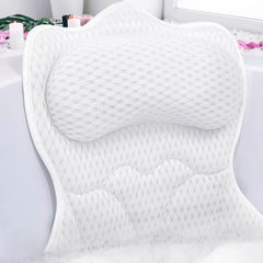 REEZEIVI bath pillow with six suction cups for secure tub grip and steady recline