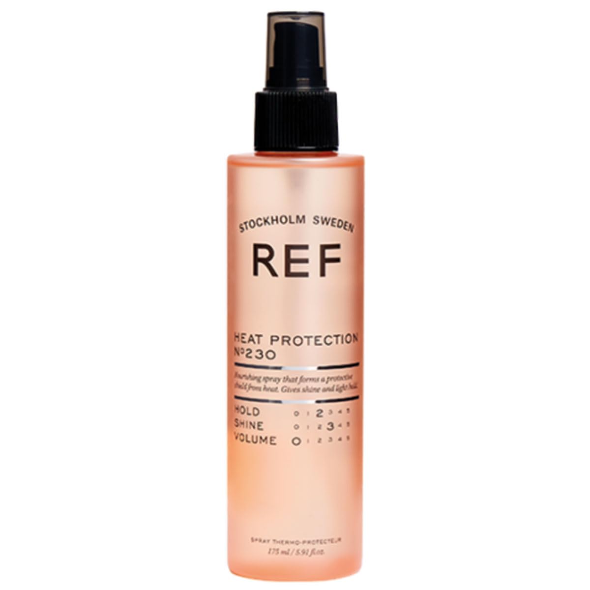 REF 230 Heat Protection Spray application on damp hair for smoother styling.