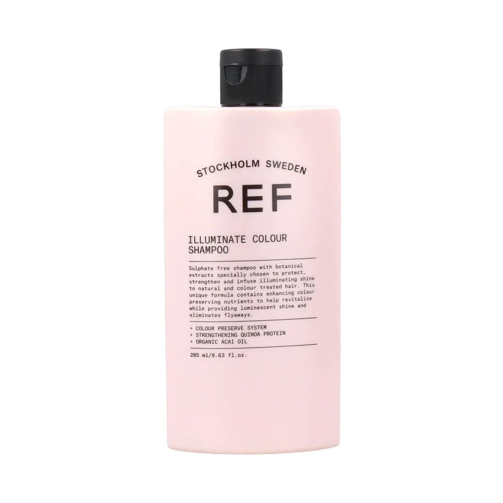 REF Illuminate Colour Shampoo bottle highlighting color protection and luminous shine for natural and color-treated hair.