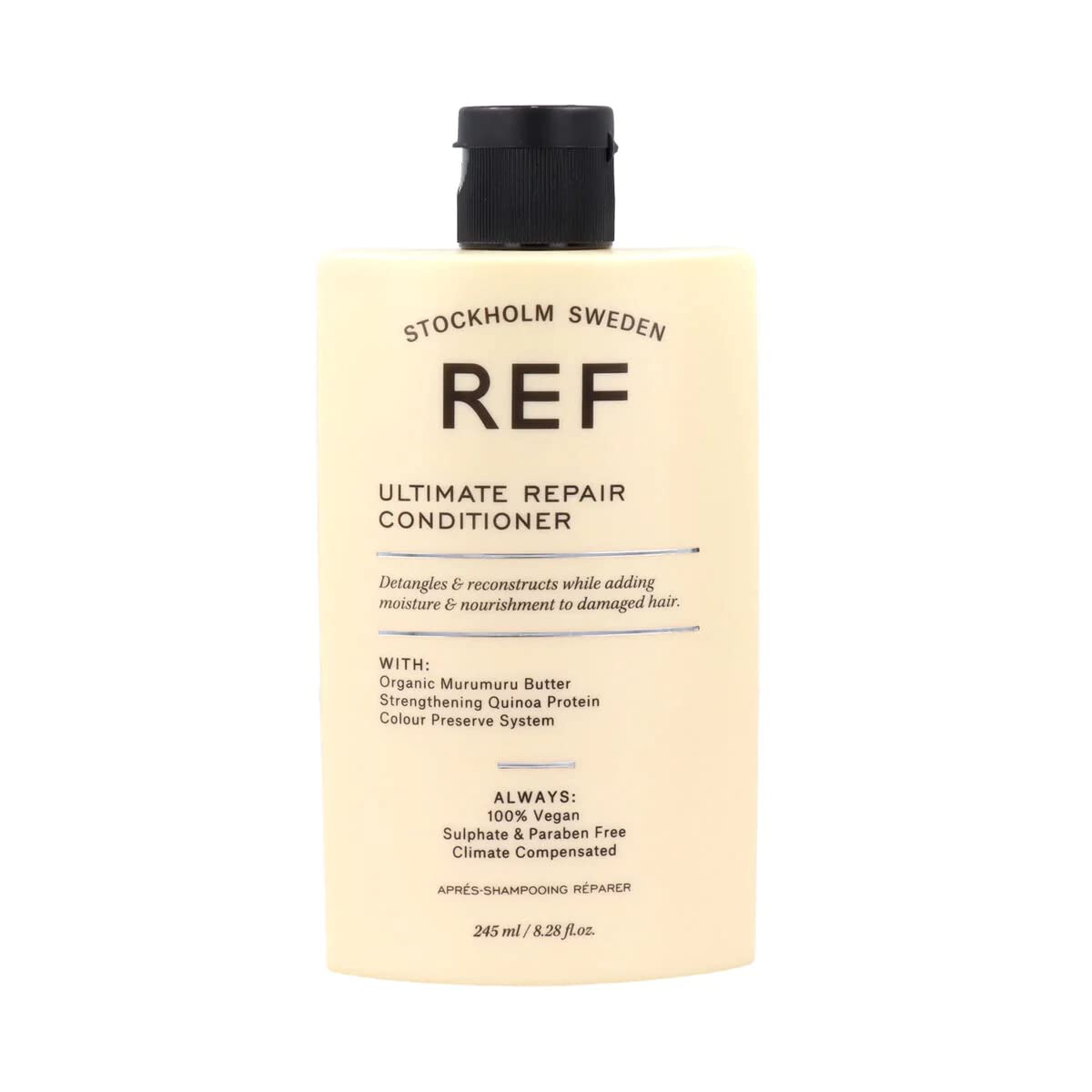 REF Ultimate Repair Conditioner bottle supports smoother, color-protected hair.