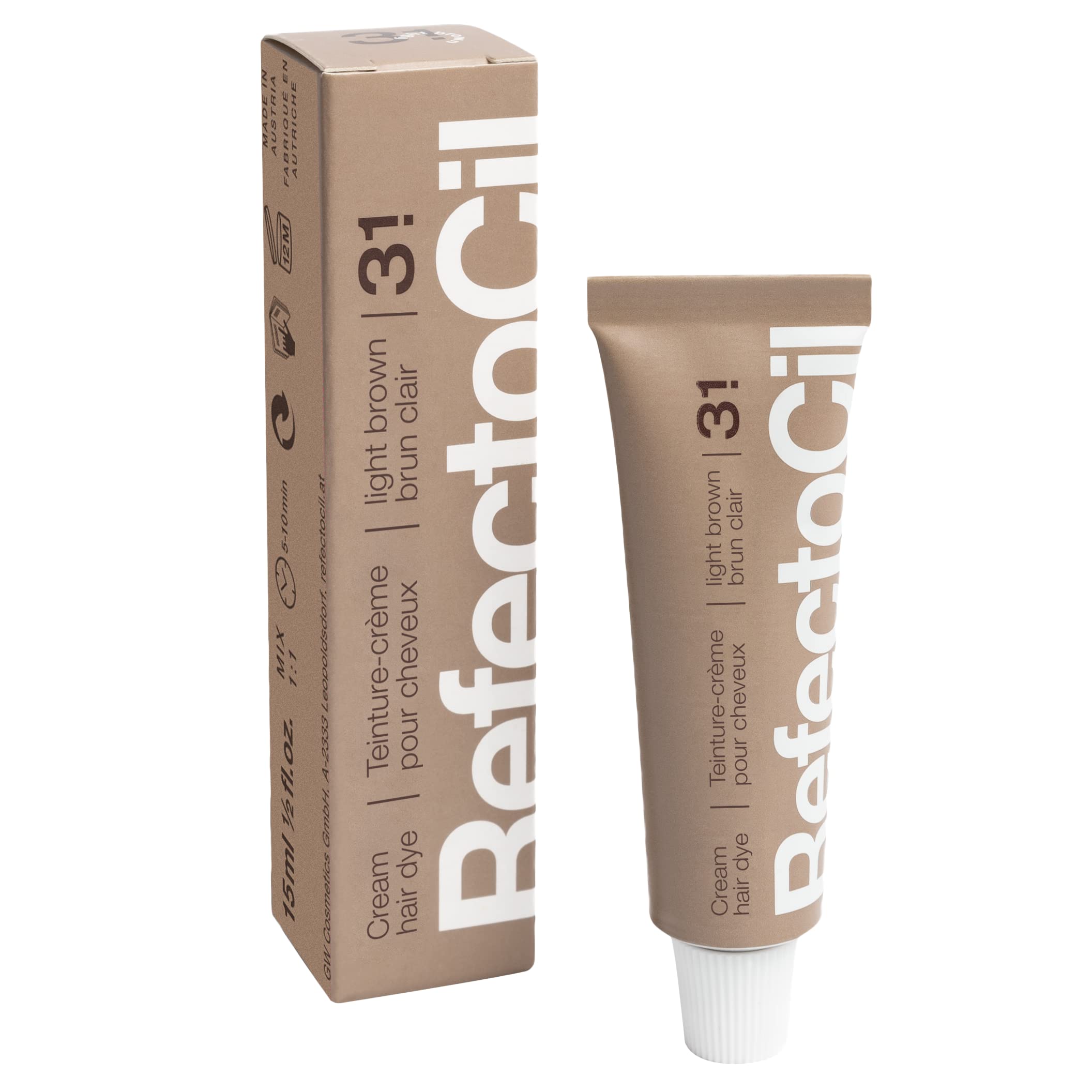 RefectoCil 2-pack packaging highlighting convenient at-home color