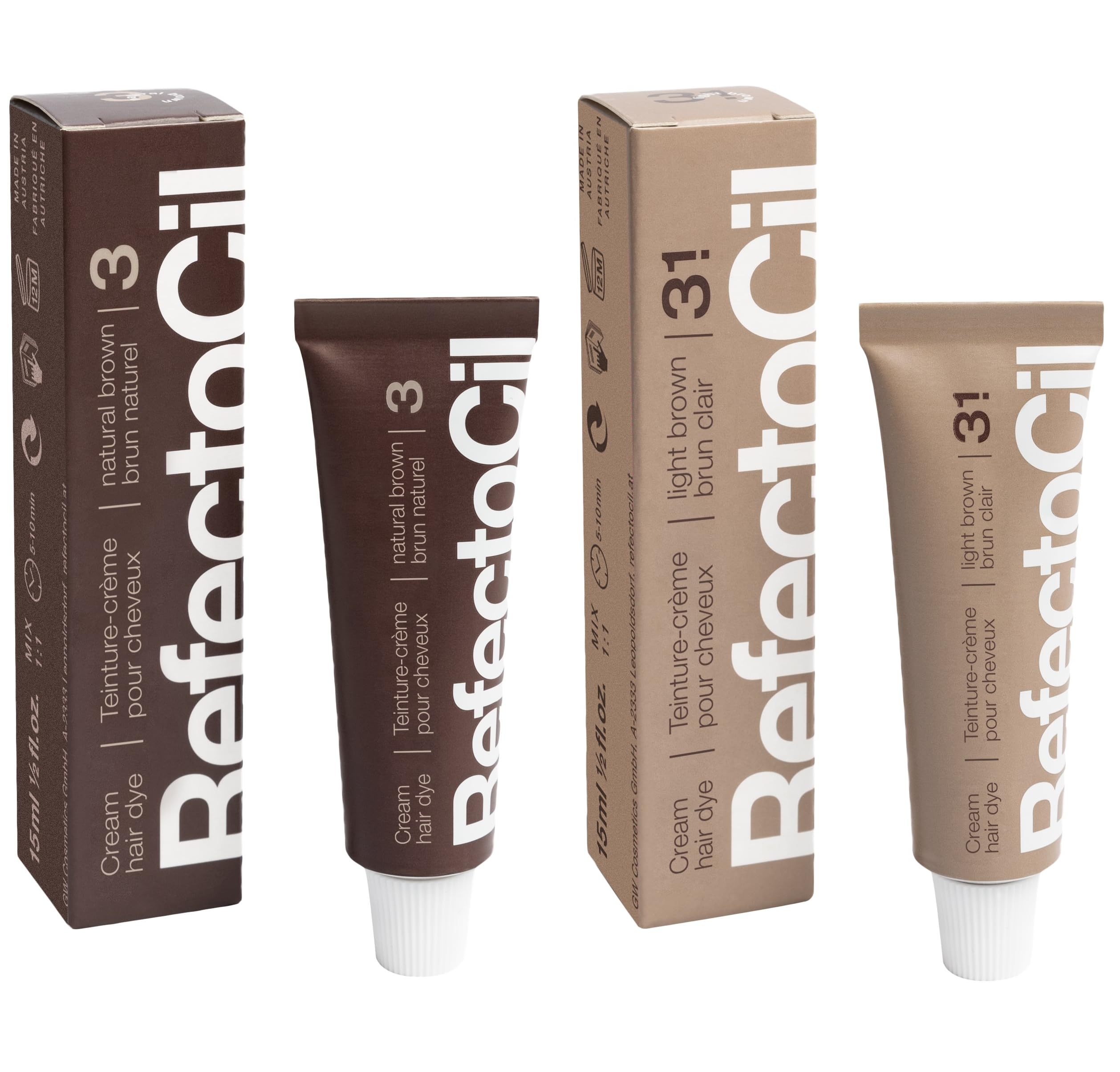 RefectoCil Natural Brown tube for authentic brunette look and depth