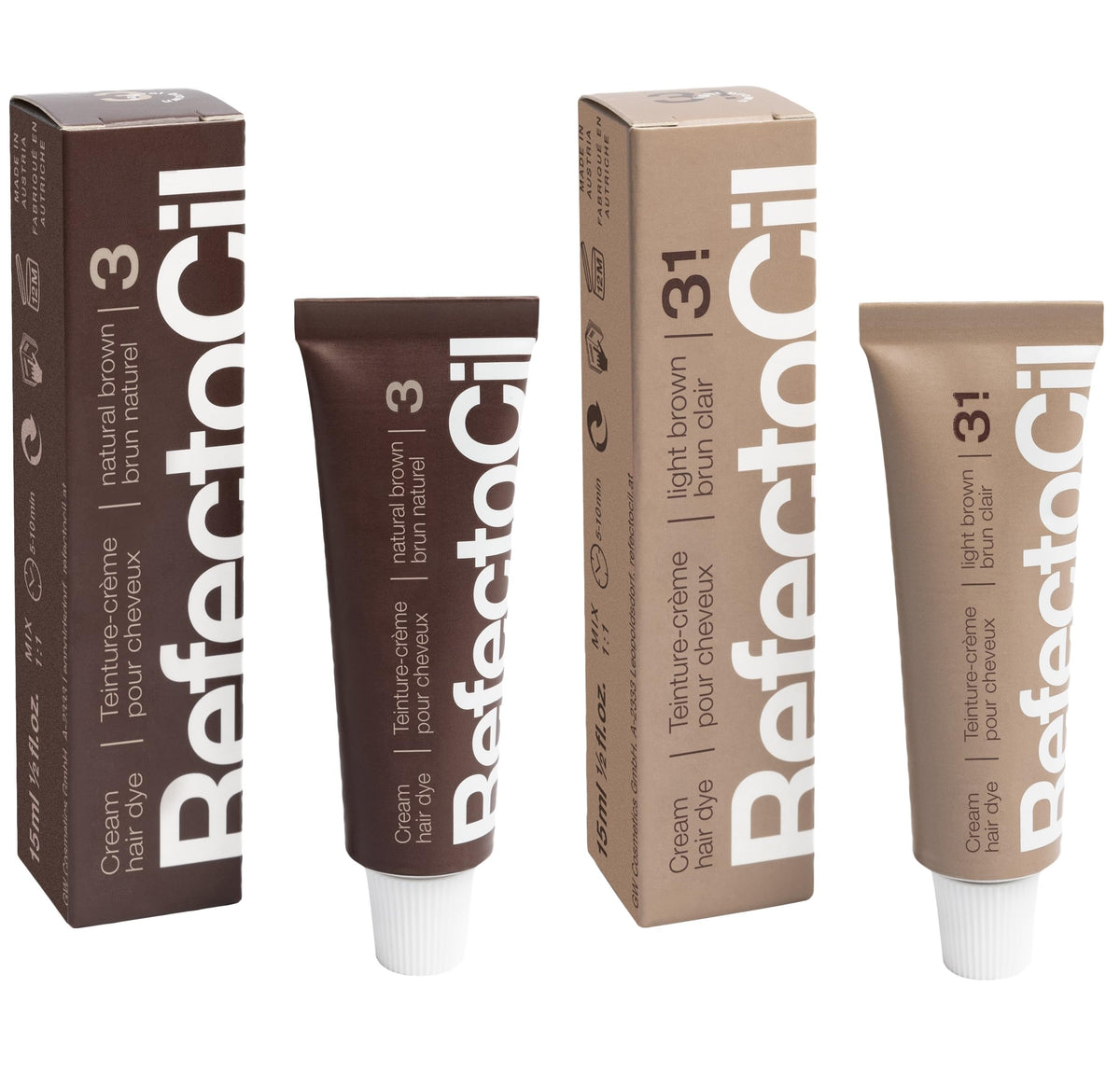 RefectoCil Natural Brown tube for authentic brunette look and depth