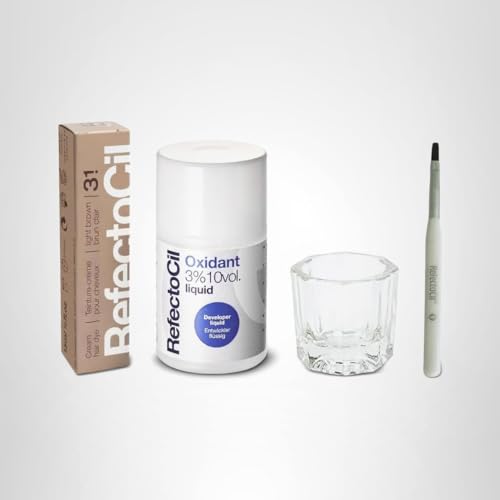 Refectocil mixing brush and dish for precise application