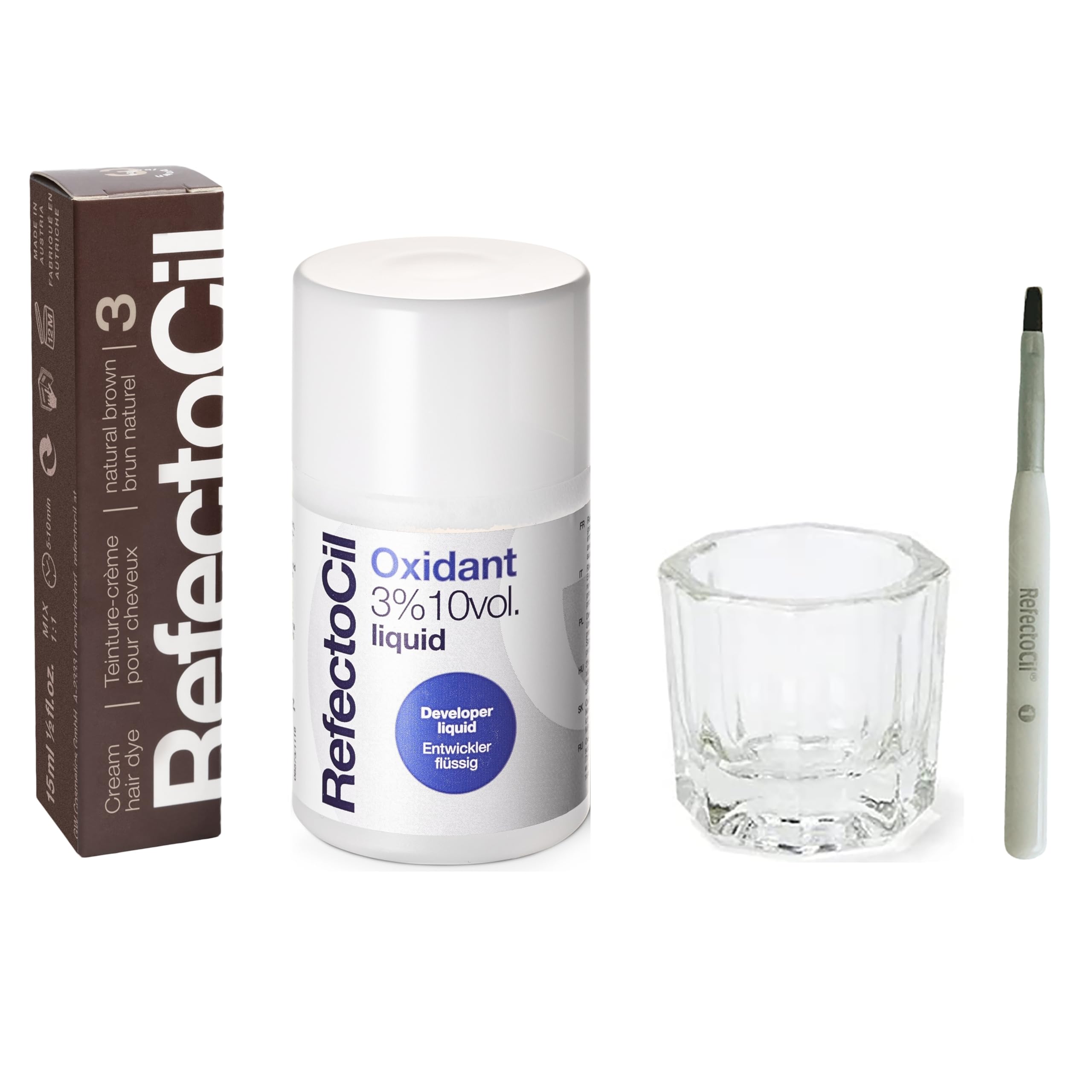 RefectoCil Natural Brown #3 dye tube for a natural brunette look.