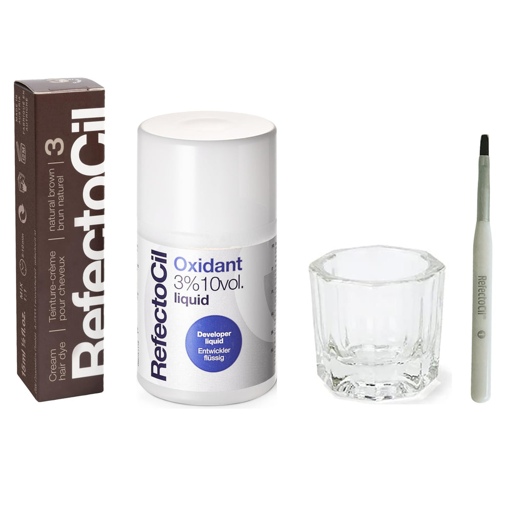 RefectoCil Natural Brown #3 dye tube for a natural brunette look.