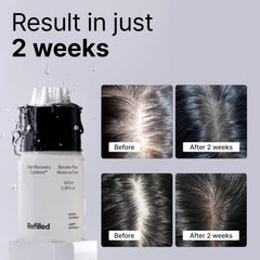 Refilled Booster Plus Moisture serum dispenser shown for quick, non-greasy absorption.
