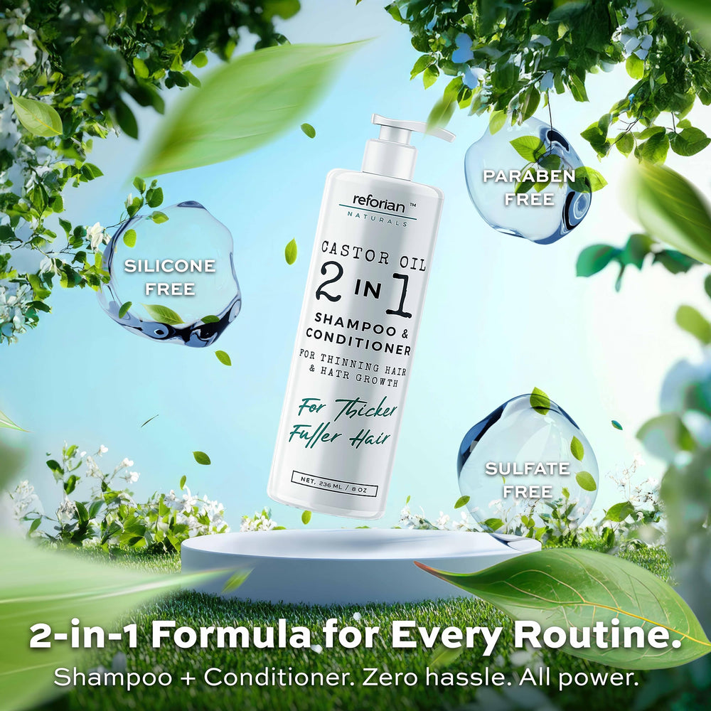Reforian Castor Oil Shampoo lather for lightweight cleansing and volume.