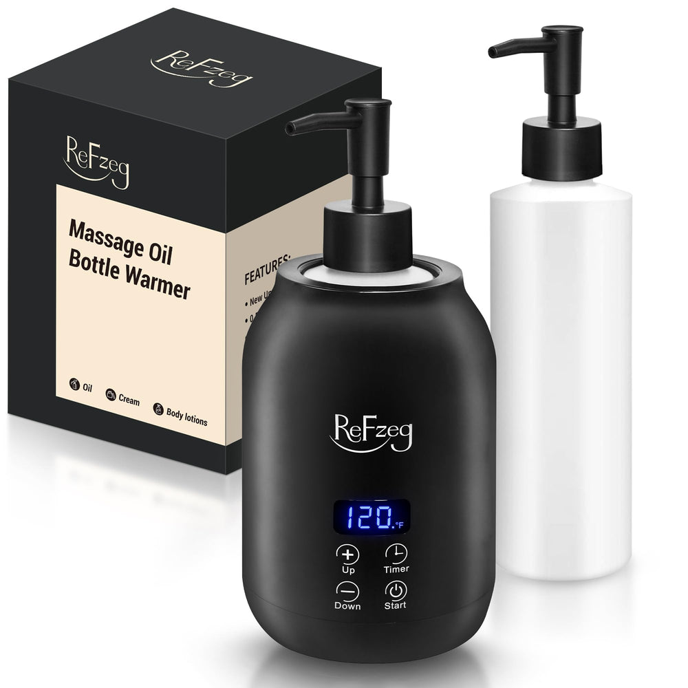 ReFzeg Massage Oil Heater top view, compact spa-ready design for easy home sessions.