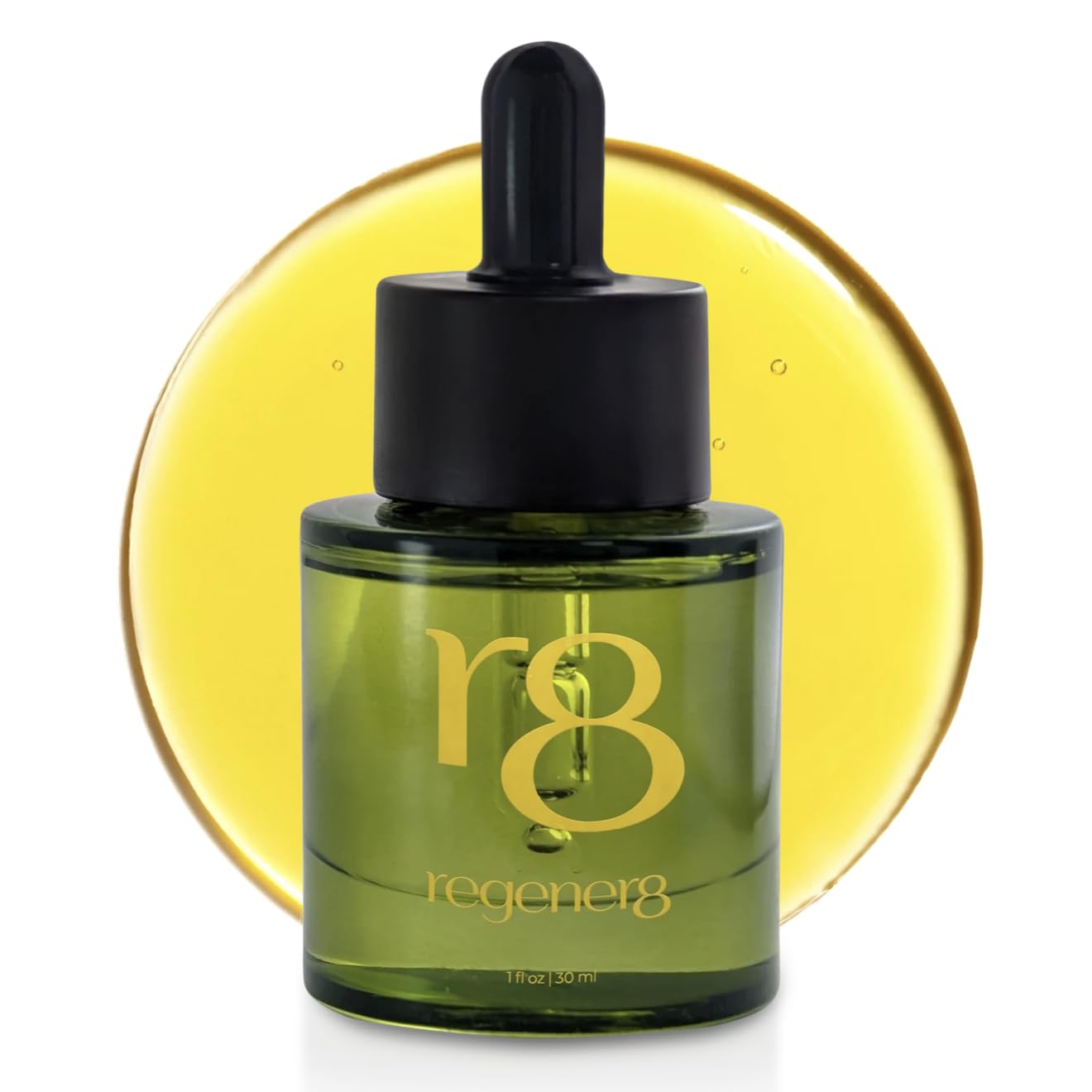 Regener8 hair oil bottle with the essential blend for hair vitality and balance