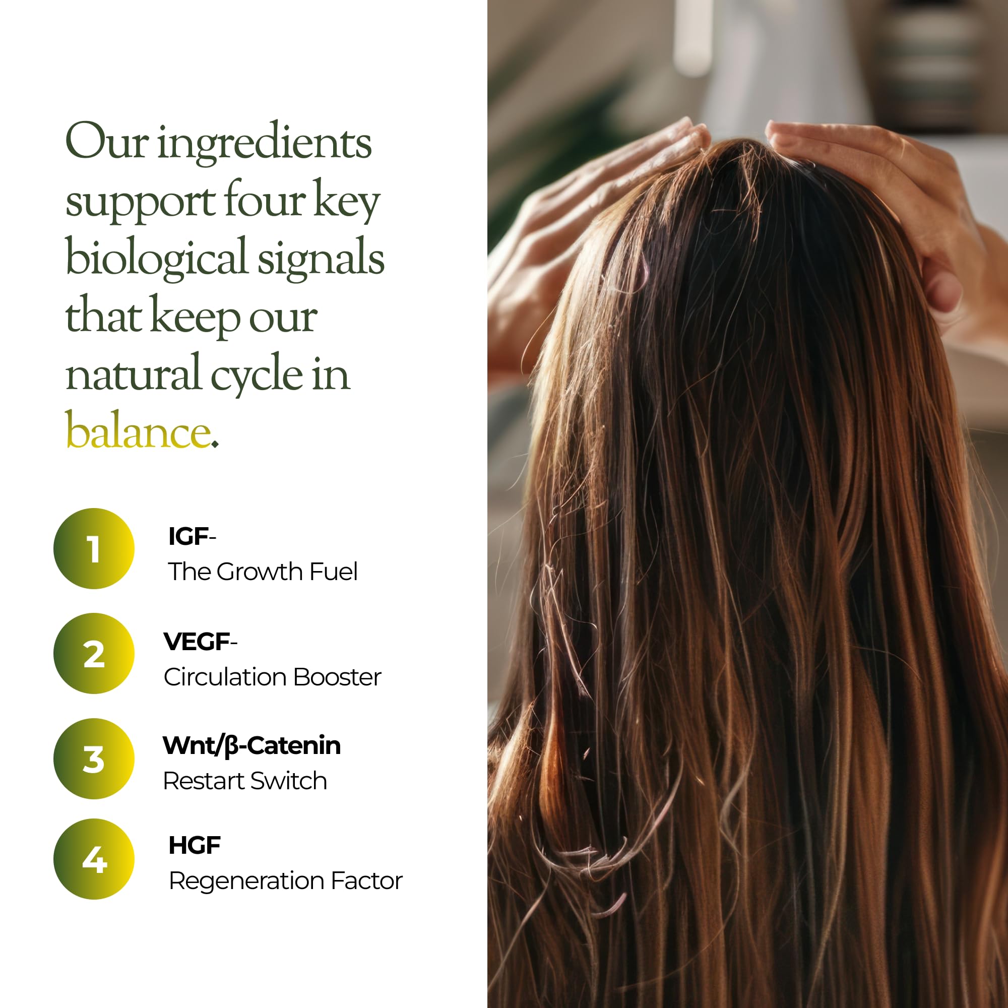 Regener8 women’s hair health ritual scene depicting daily self-care