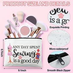 Reginary bags measure 9x6.7 inches, roomy for cosmetics and sewing essentials.