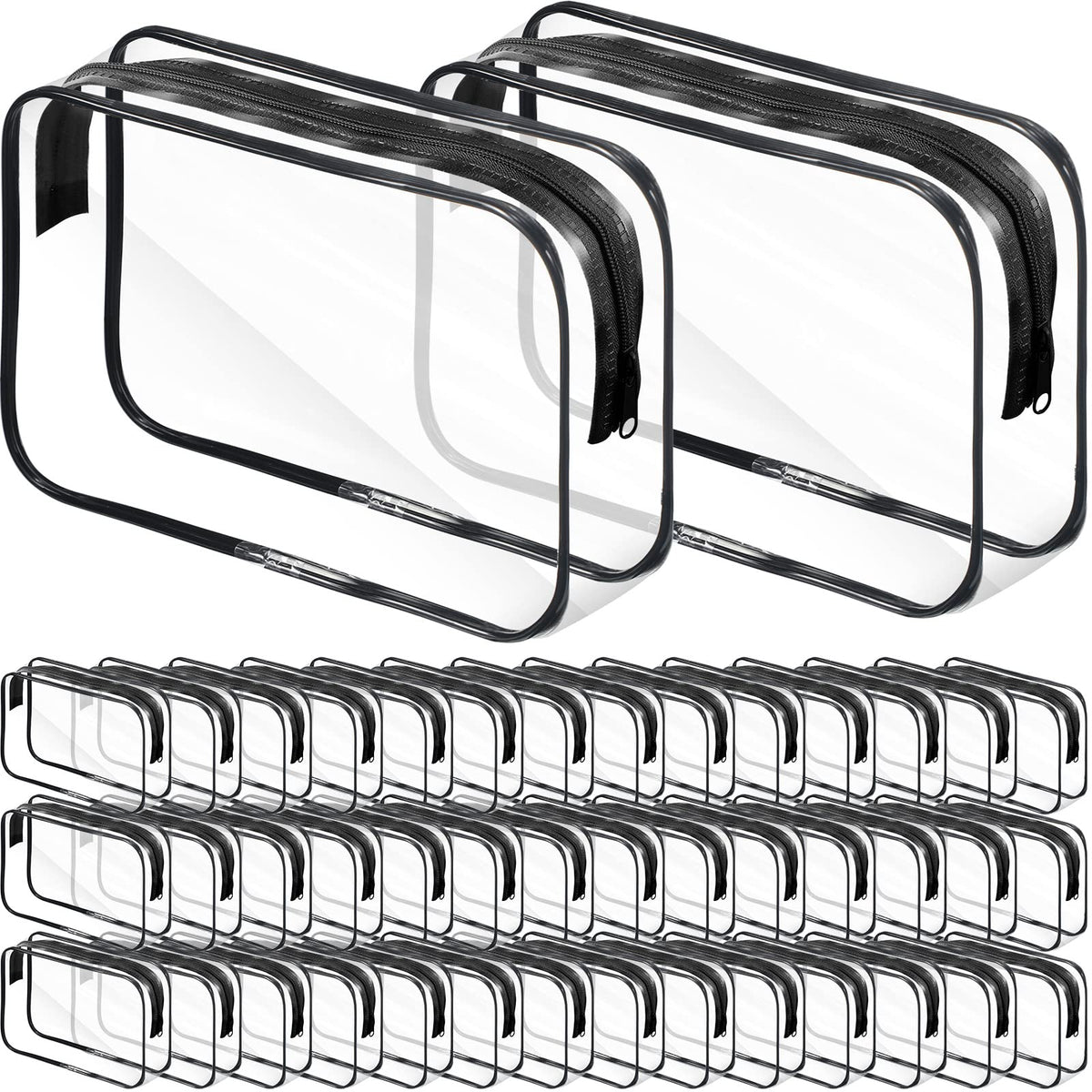 Reginary clear makeup bag 36-pack front view for organized travel kit.