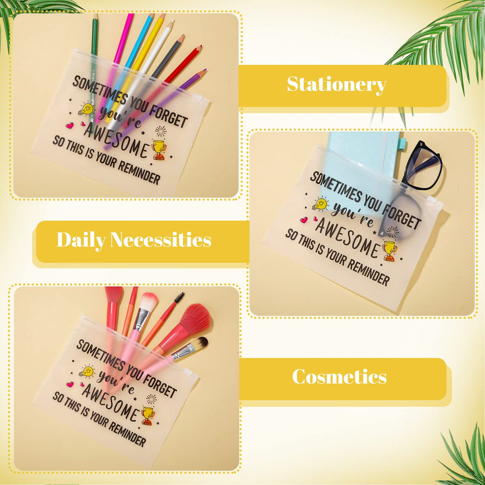 Reginary elegant zipper makeup bag with sayings suits daily use or travel