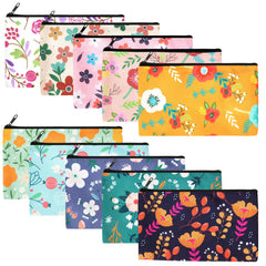 Reginary flower canvas makeup bag shows bold pattern for easy cosmetics organization.
