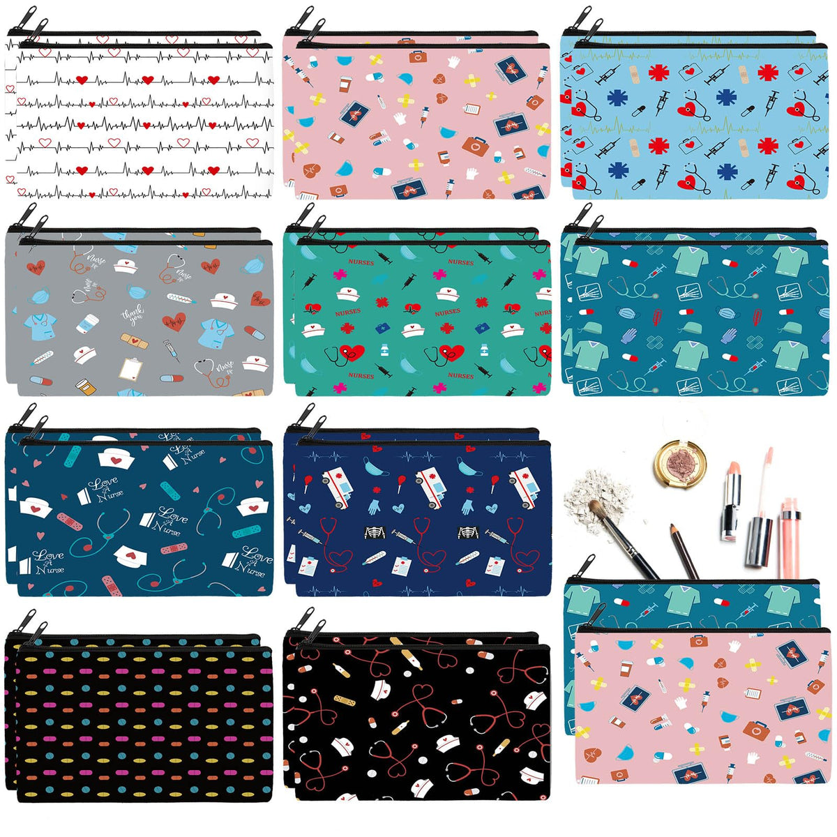 Reginary nurse cosmetic bag Pattern 01 for travel and daily organization