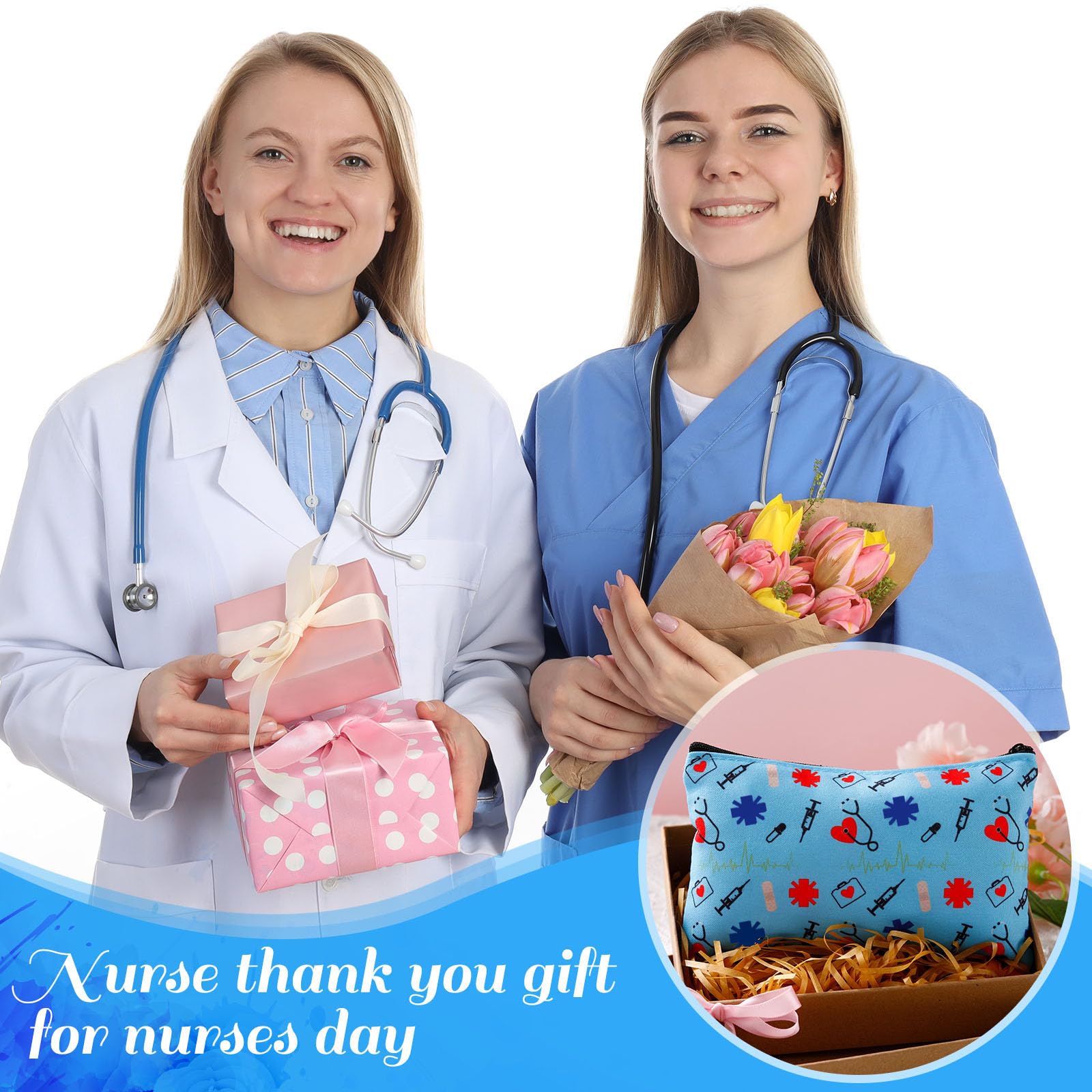 Reginary nurse cosmetic bag Pattern 05 roomy and lightweight for purses