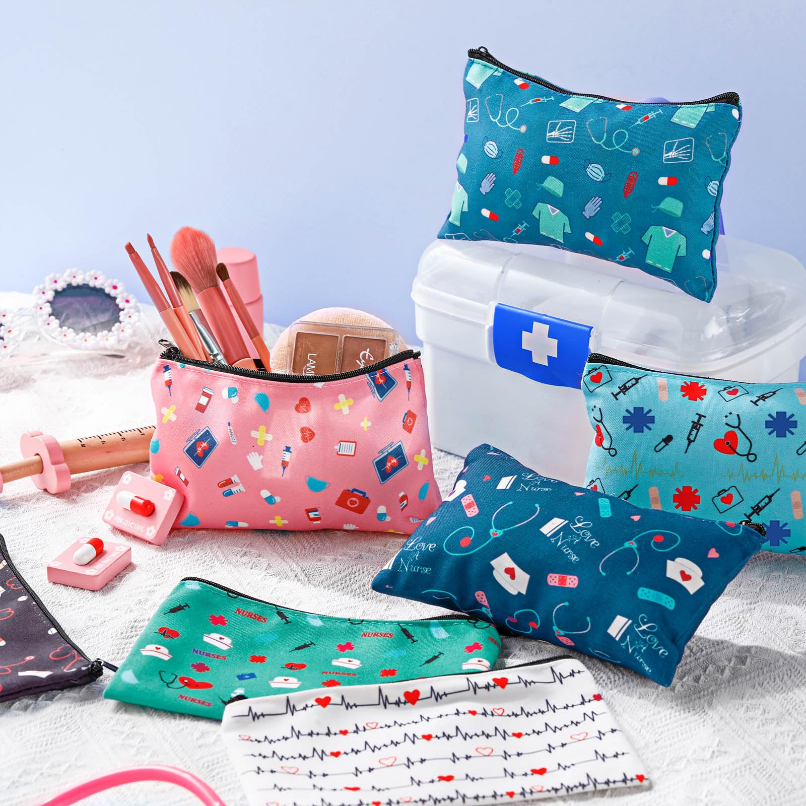 Reginary nurse cosmetic bag Pattern 07 durable canvas for everyday use
