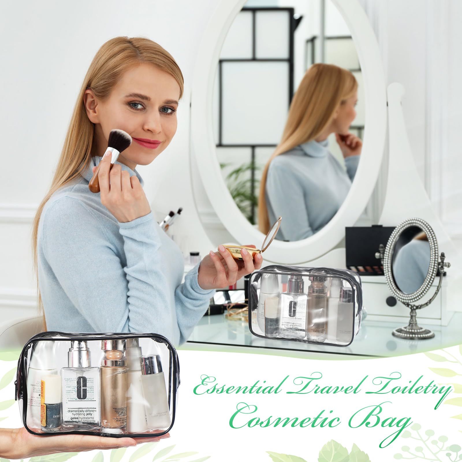 Reginary portable PVC makeup bag collection for secure bathroom and trip storage.