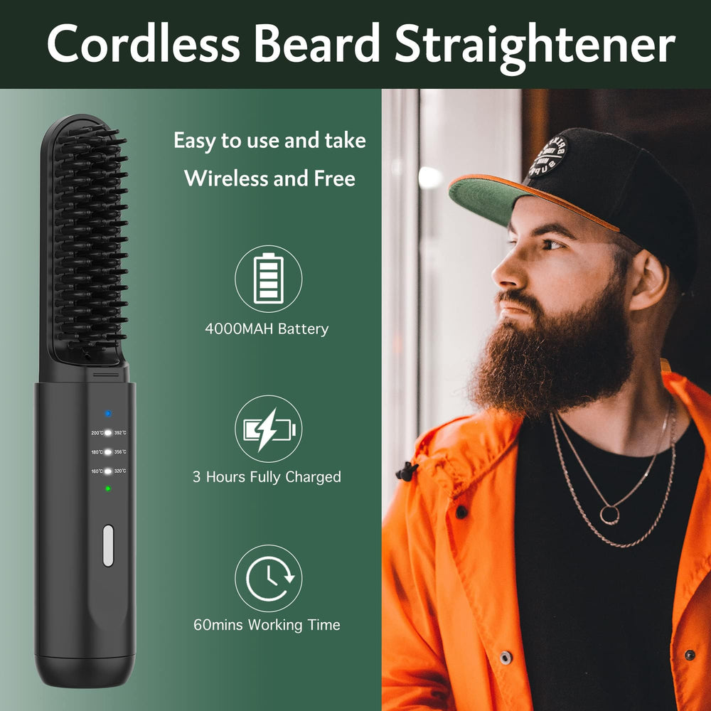REHOYO beard straightener showing ionic technology for smoother hair