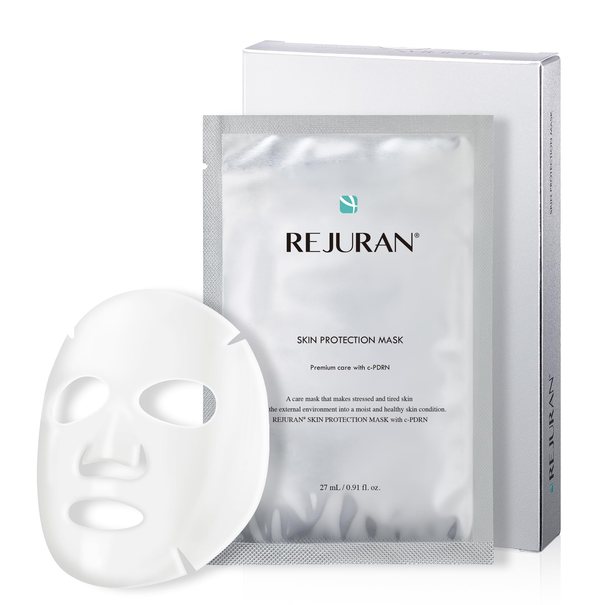 REJURAN skin protection mask pack showcases fragrance-free hydration for sensitive skin