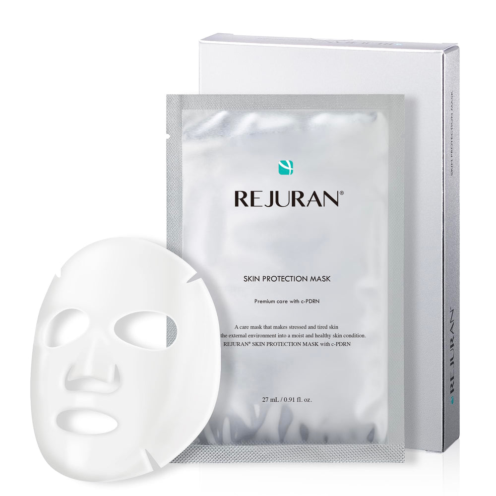 REJURAN skin protection mask pack showcases fragrance-free hydration for sensitive skin