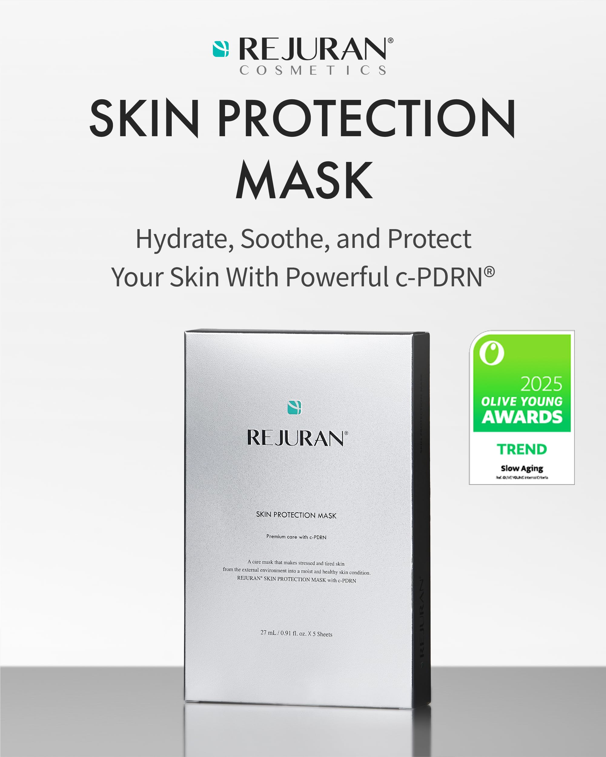 REJURAN skin protection mask sheet demonstrates cooling hydration during wear