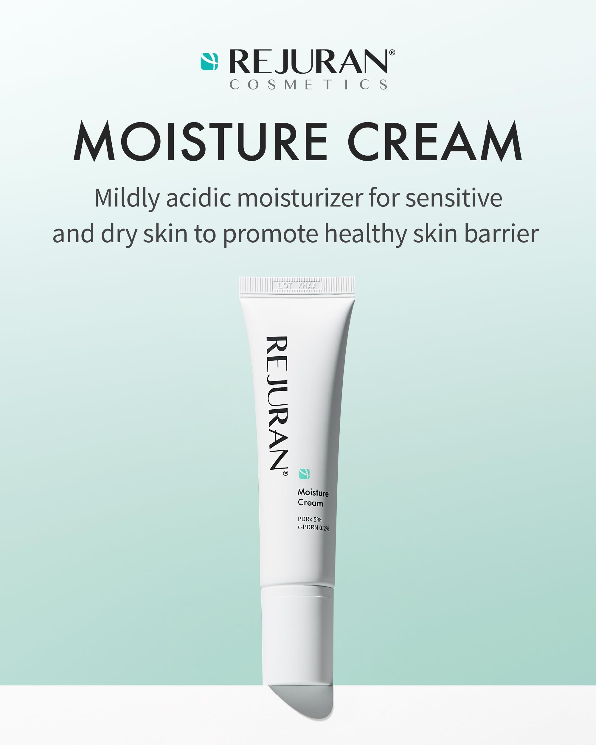 REJURAN Moisture Cream jar side view highlights minimalist packaging and user friendly design