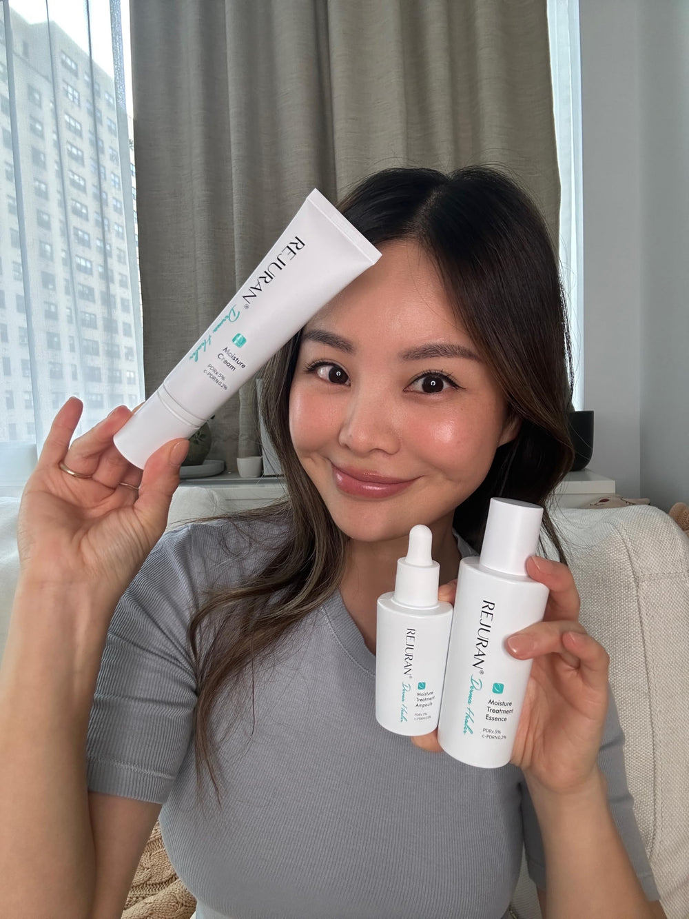 REJURAN Moisture Cream packaging on shelf reinforces cruelty free and clean formula