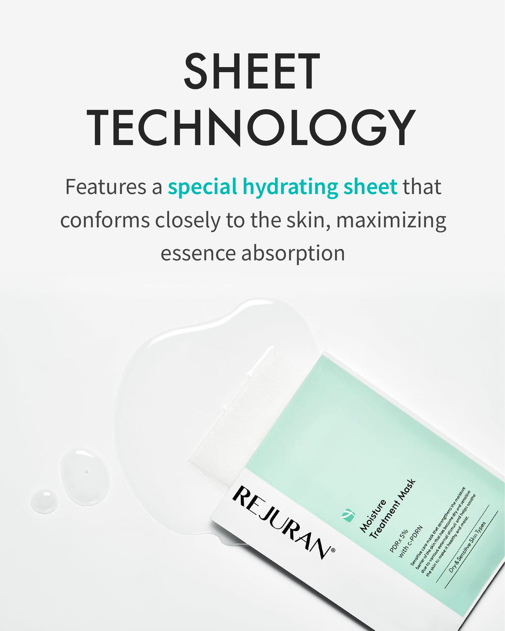 REJURAN Hyaluronic acid aids barrier repair and moisture retention.