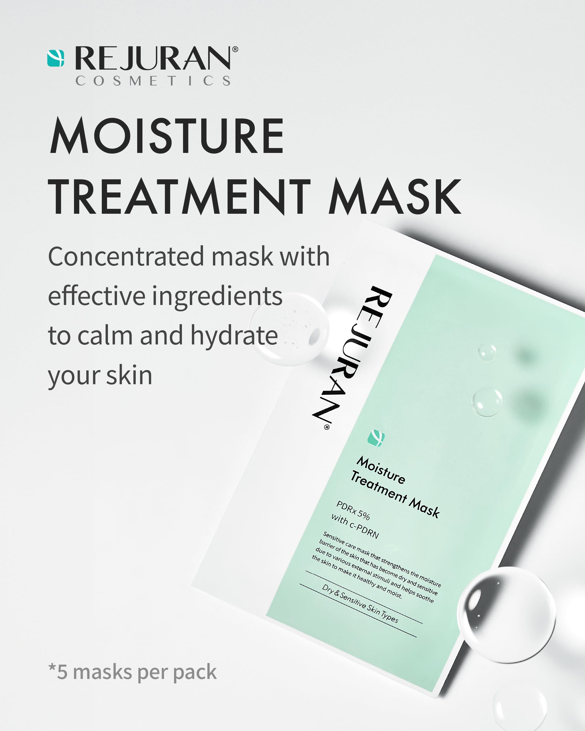 REJURAN CPDRx sheet closeup showing high concentration for soothing needs.