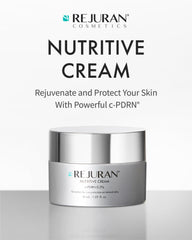 REJURAN Nutritive Cream silky texture close-up emphasizes luxurious moisture.