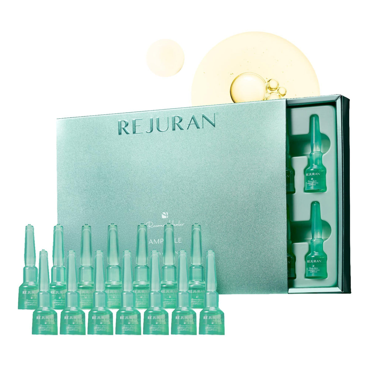 REJURAN Recover c-PDRN ampoule bottle delivers deep hydration for dewy skin.
