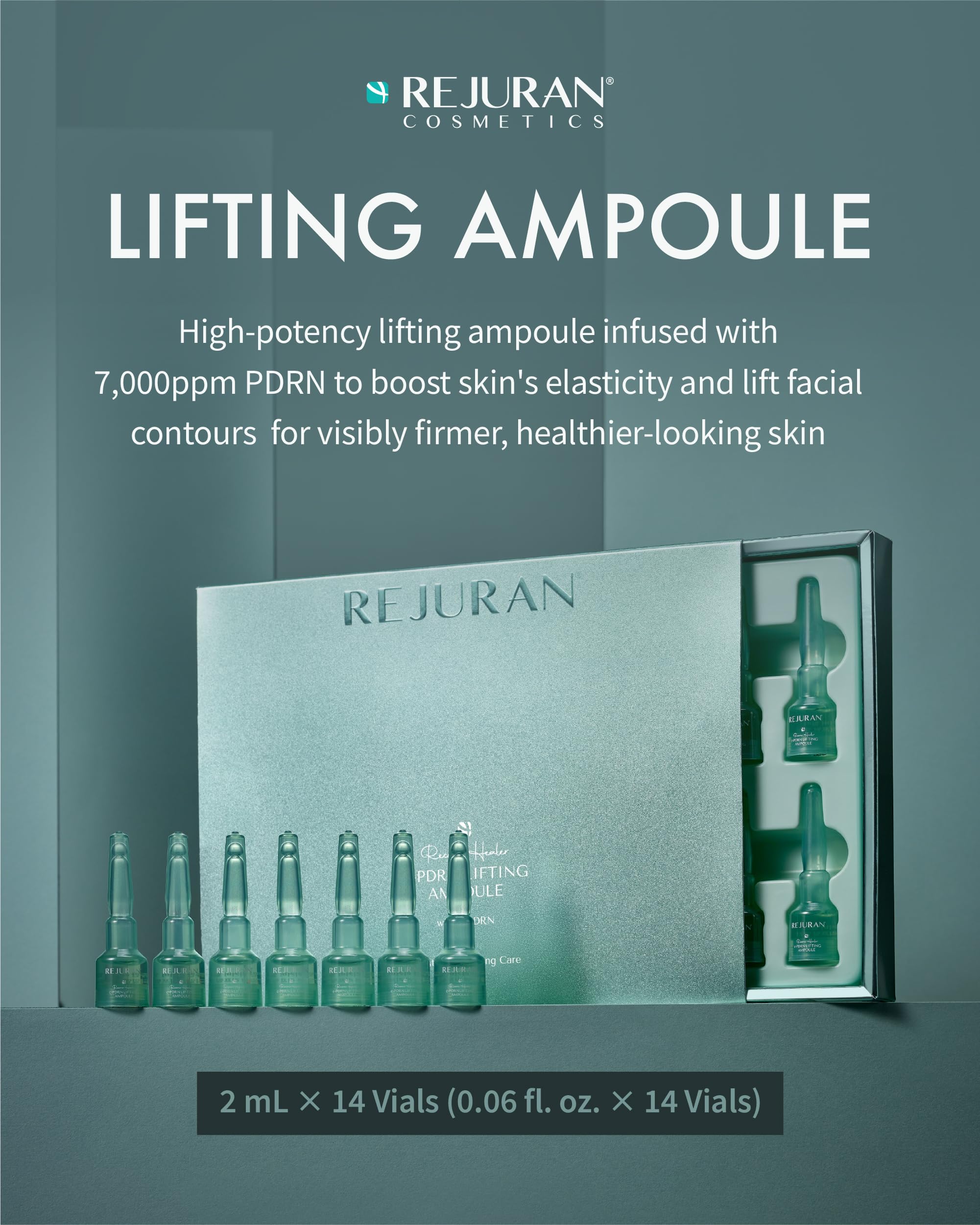 REJURAN Recover c-PDRN ampoule pour demonstrates swift absorption for smoother skin.
