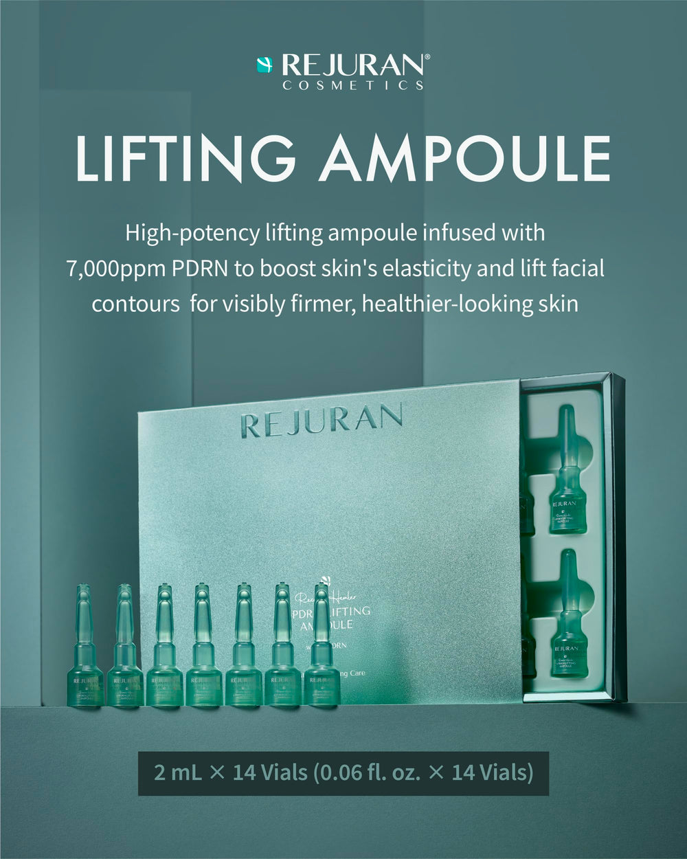 REJURAN Recover c-PDRN ampoule pour demonstrates swift absorption for smoother skin.