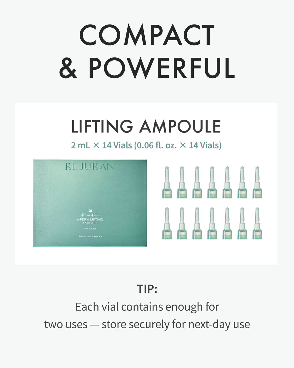 REJURAN Recover c-PDRN ampoule skin-application shows calming, hydrating results.