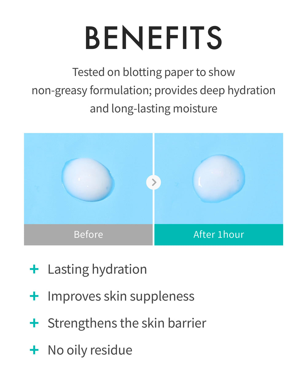 Applying REJURAN Emulsion on the cheek demonstrates quick absorption