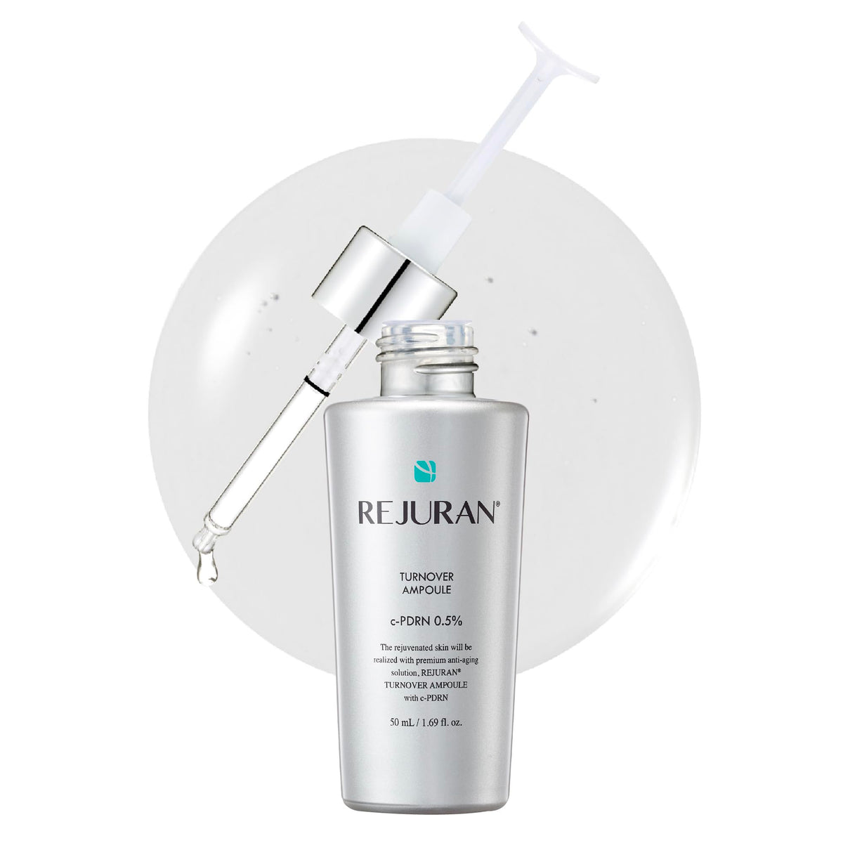 REJURAN Turnover Ampoule bottle-cap closeup for at-home skincare routines