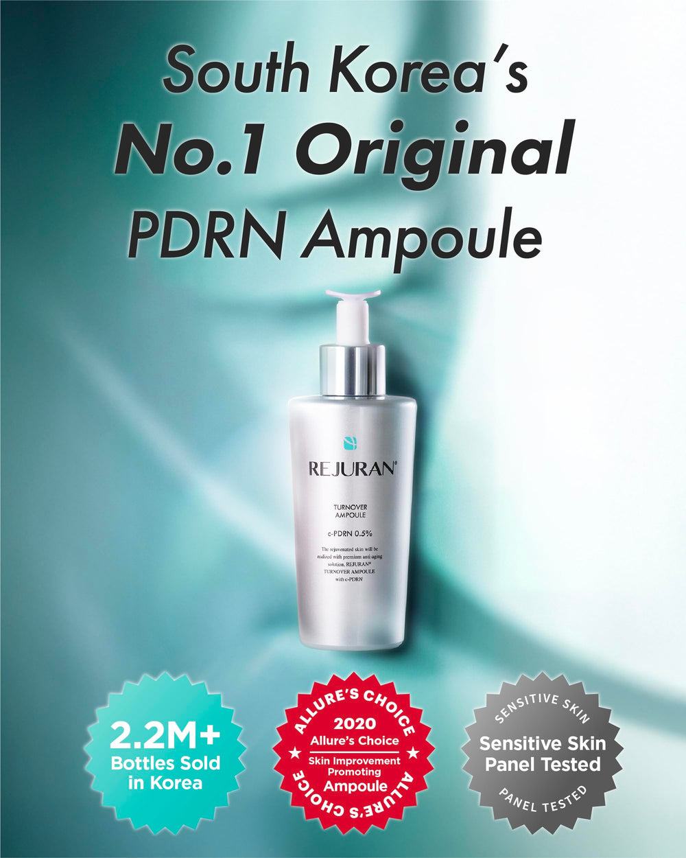 REJURAN Turnover Ampoule label design highlights c-PDRN technology