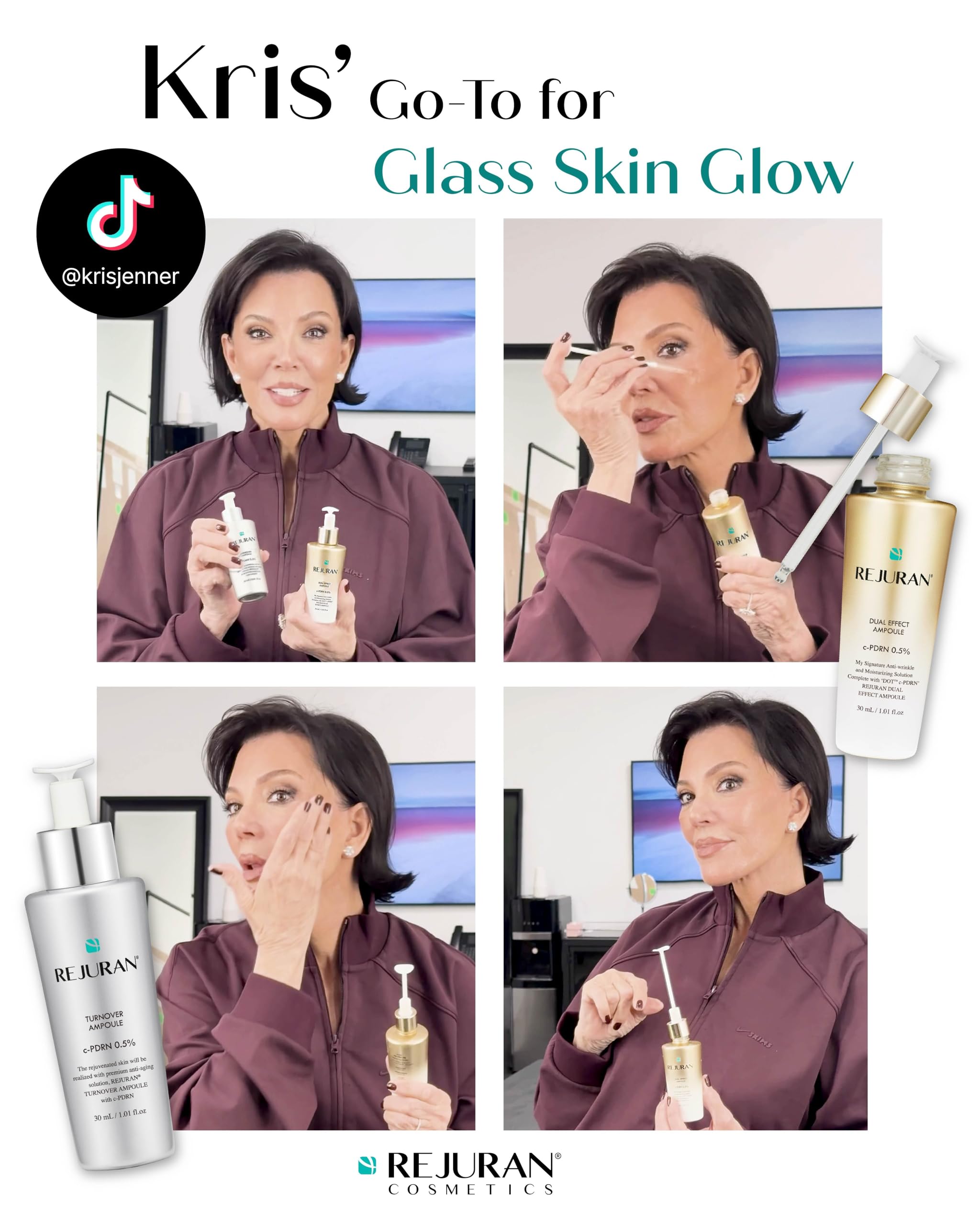 REJURAN Turnover Ampoule texture on skin for smoother feel
