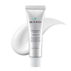 REJURAN Turnover Cream Enhanced bottle closeup, premium packaging for smoother skin goals.