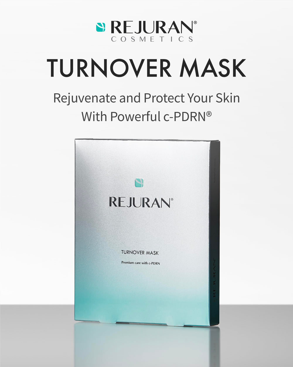 REJURAN Turnover Mask c-PDRN serum detail emphasizes active ingredients for skin vitality