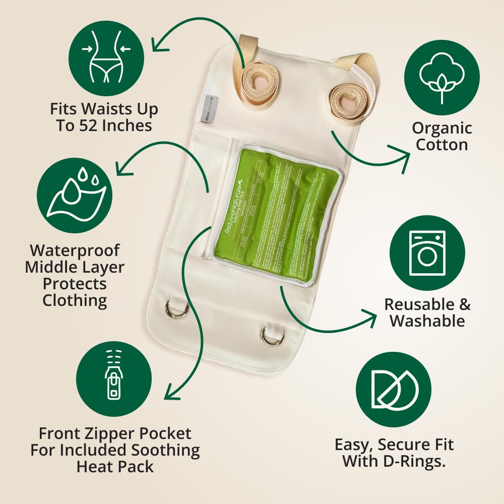 RejuveNaturals wrap with front zip pocket - secure space for the heating pack during use.