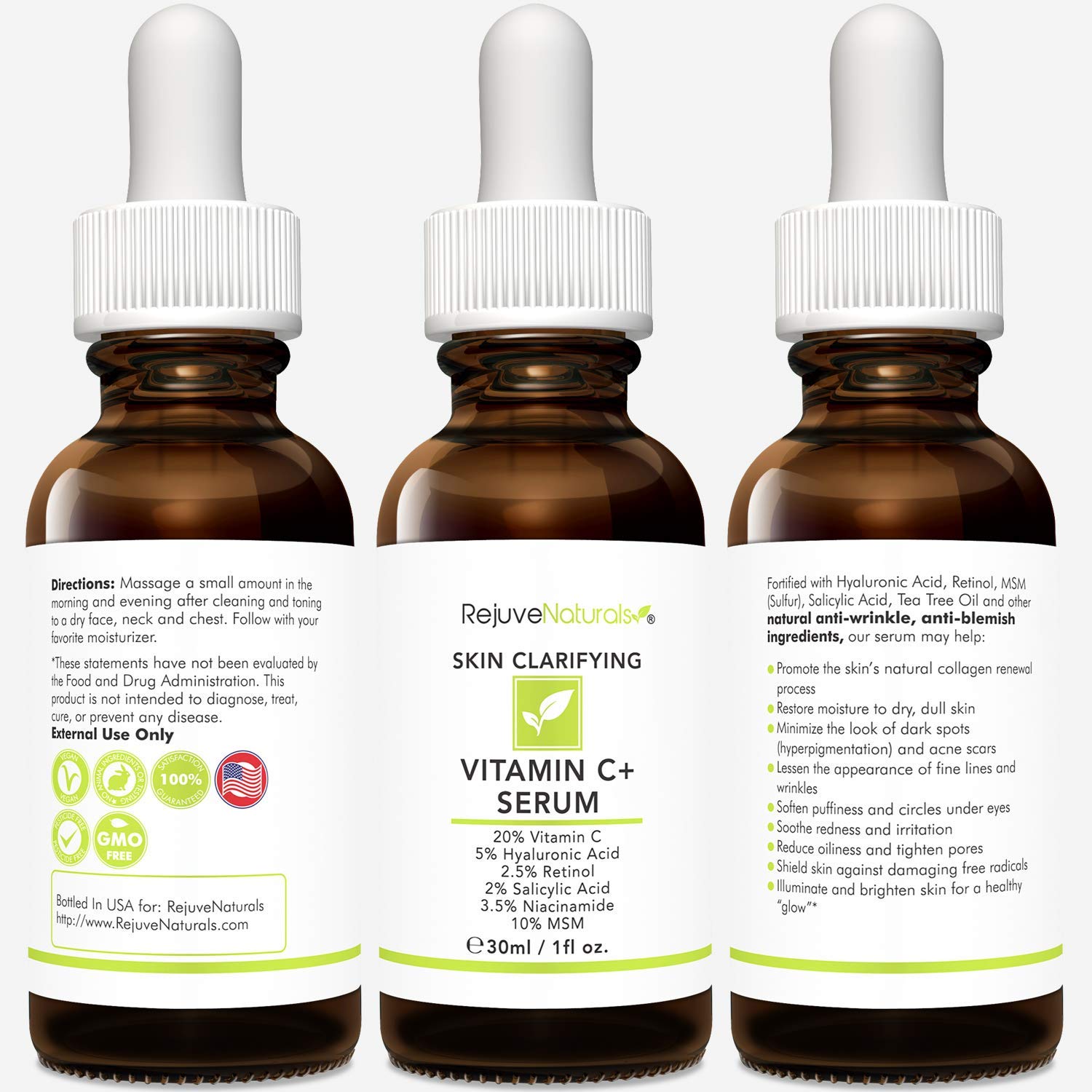 Rejuvenaturals packaging-box shows a compact 1oz bottle for travel-friendly use.