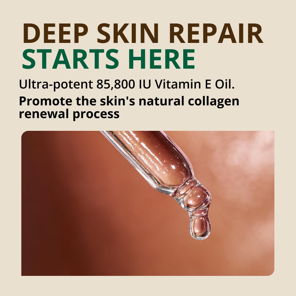 RejuveNaturals Vitamin E oil texture on skin demonstrates fast absorption and hydration.