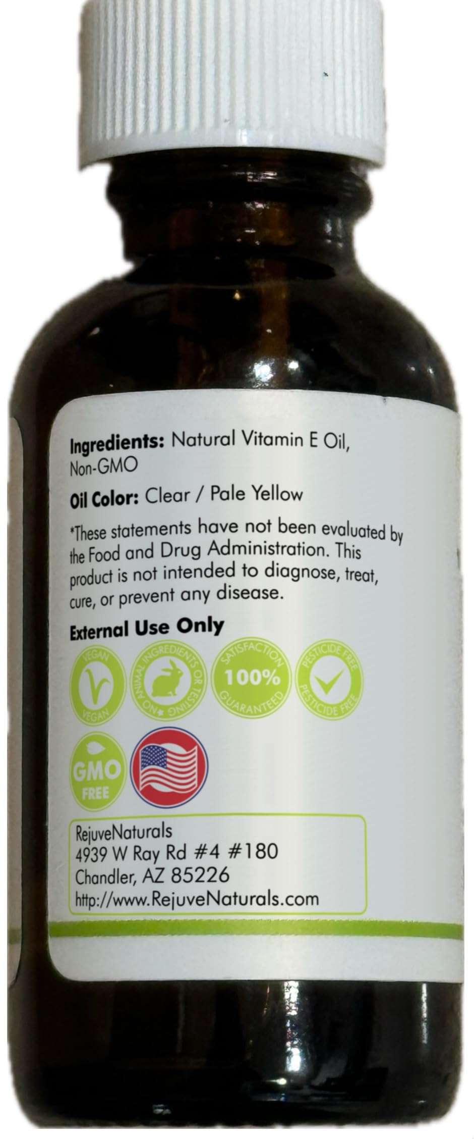 RejuveNaturals Vitamin E Oil suitable for face and body use for moisturized skin