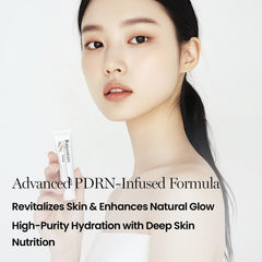 Rejuveon PDRN 1000 Plus Cream glow on skin hints at radiance boost.